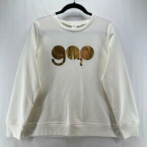 GAP Sweatshirt Womens Size S Logo Jumper Crewneck Long Sleeve Pullover Ivory